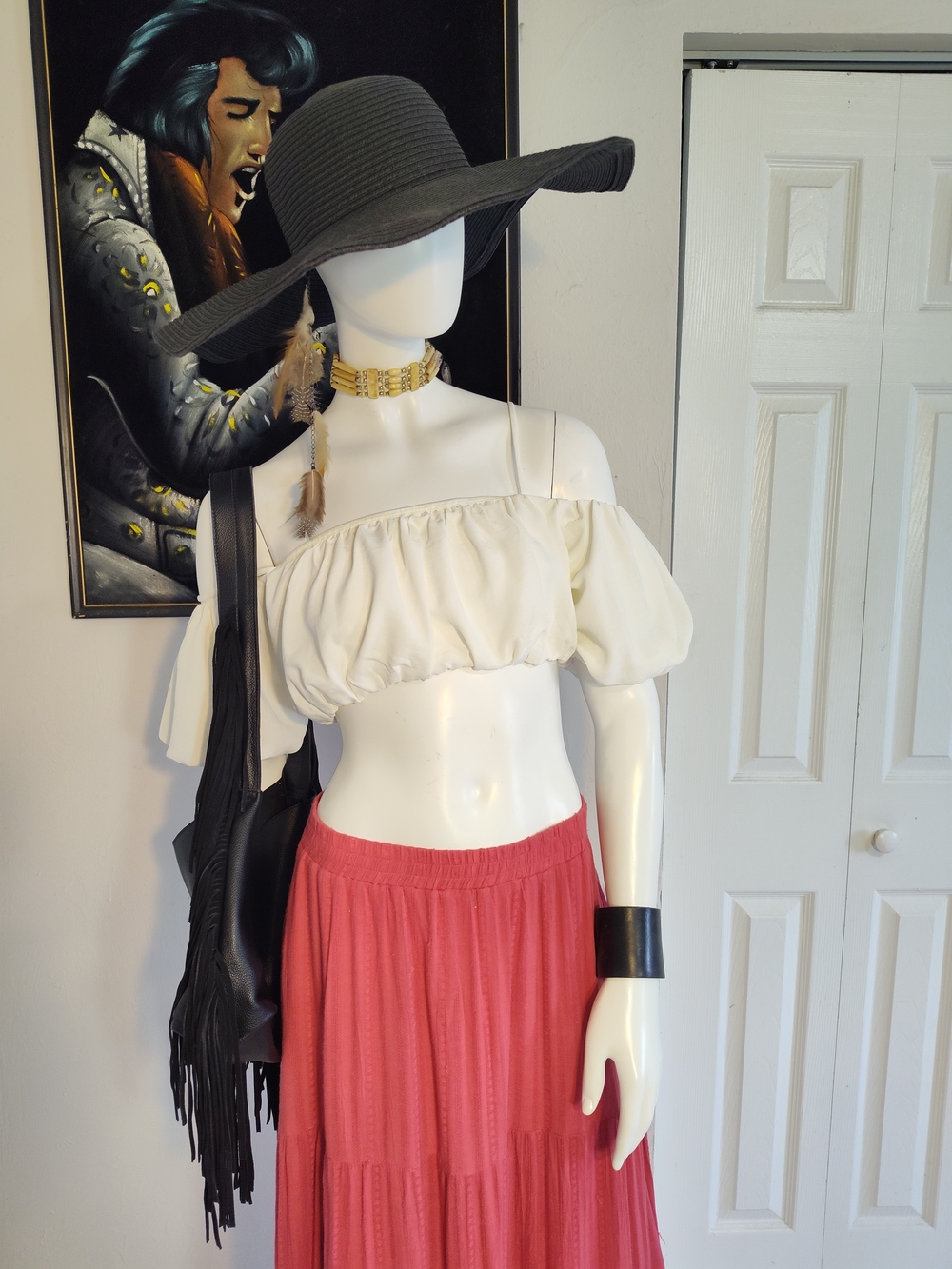 Forever 21 White Off-Shoulder Crop Top